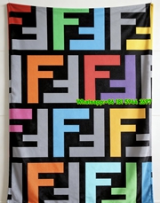 Fendi Multicolor FF Monogram Flannel Throw Blanket IMG_9590